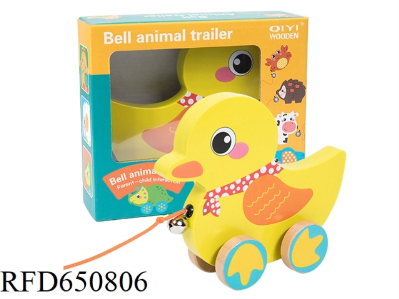 WOODEN DUCKLING BELL TUG CAR