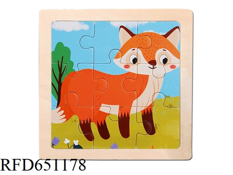 WOOD 9 PIECE FOX PUZZLE