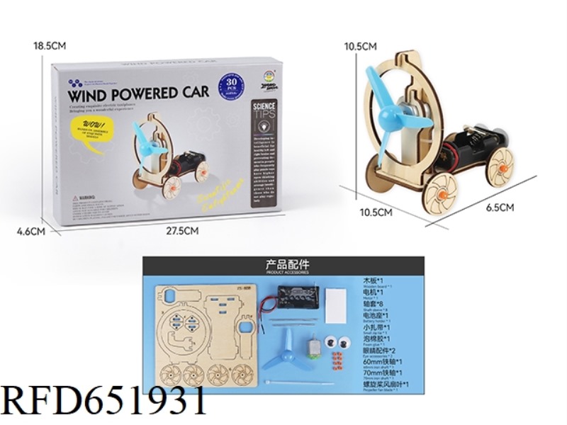 WOOD SCIENCE AND EDUCATION EXPERIMENT - WIND CAR (30PCS)