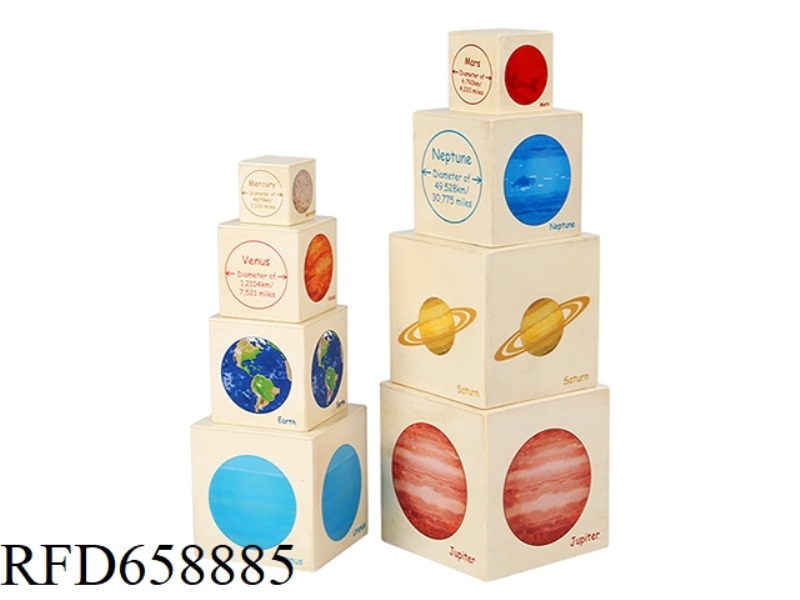 WOODEN EIGHT PLANETS SET
