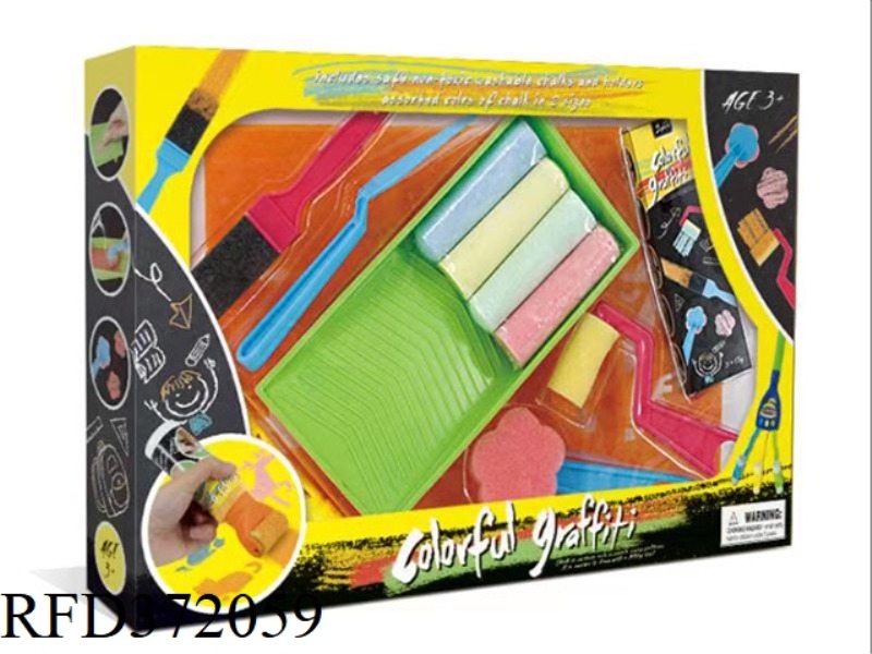 CHALK GRAFFITI BOX SET 15 PIECE SET WITH 3 CARDS