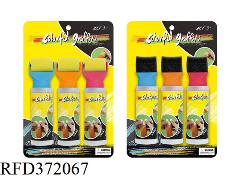CHALK BRUSH, THREE ROLLERS EACH