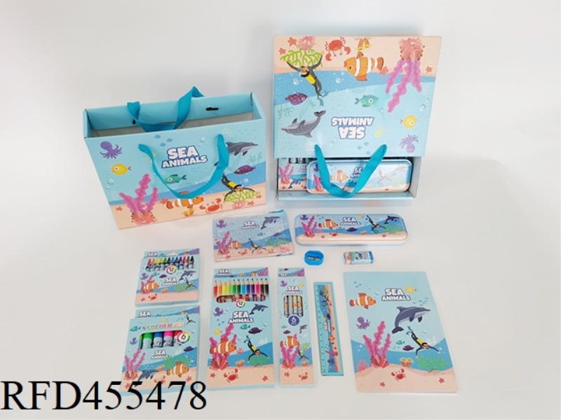 PORTABLE GIFT BOX STATIONERY (PLUS PUZZLE) SEA WORLD