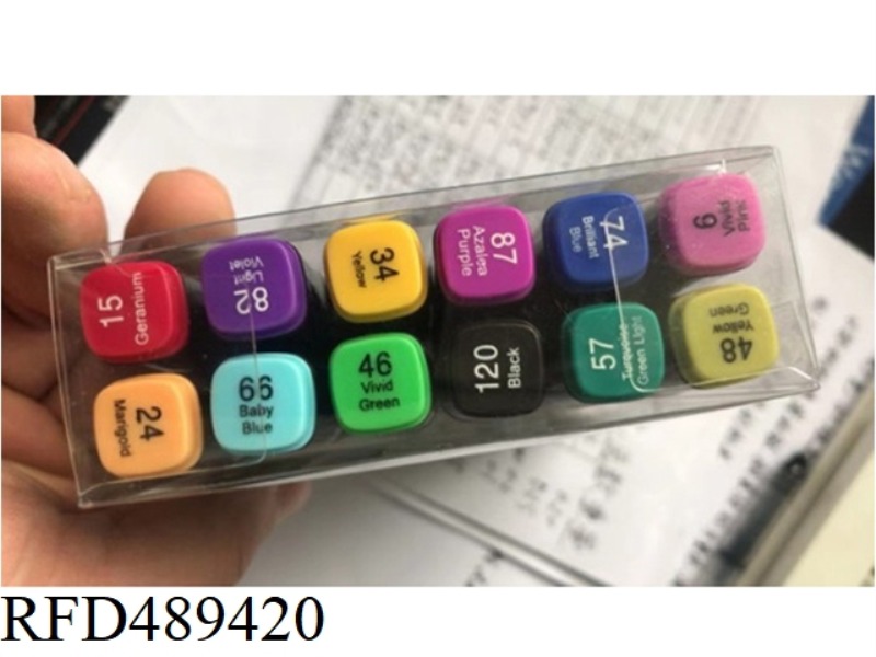 12 COLOR MARKER PLASTIC CASE