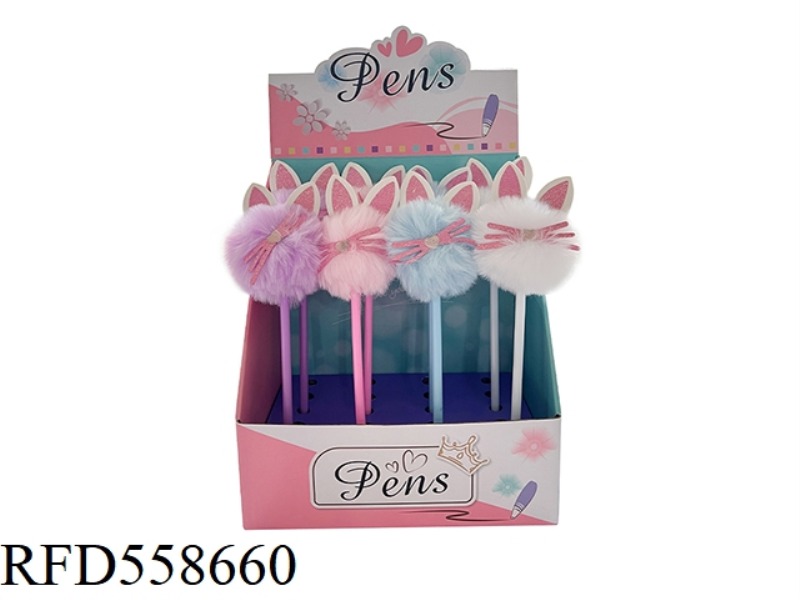 BALL BALL PEN CAT EARS 16 PIECES/DISPLAY BOX