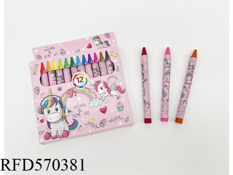 12 COLOR CRAYON UNICORN