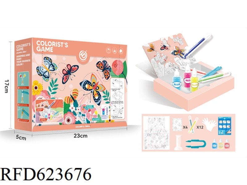 SCIENTIFIC EXPERIMENT WATERCOLOR PEN DOODLE & THREE-DIMENSIONAL PAINTING COLLECTION BOX SERIES (BUTT