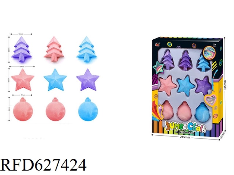 CHRISTMAS NINE PIECE CHALK SET