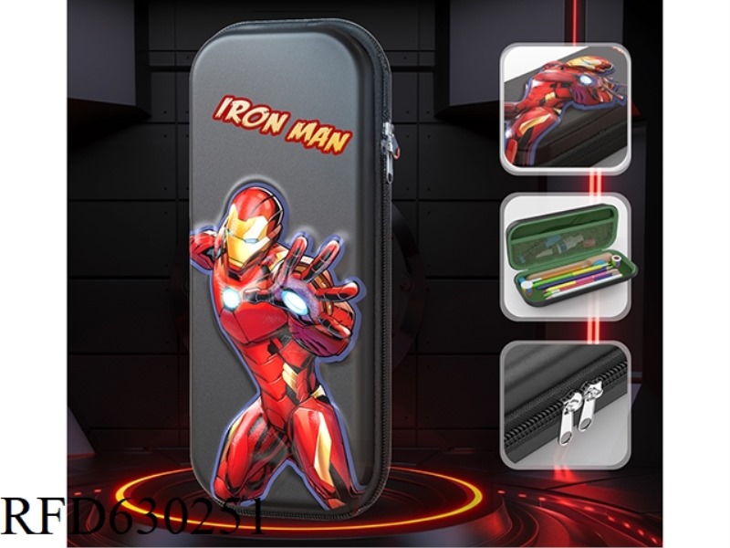 IRON MAN 3D CONCAVE-CONVEX LEATHER PENCIL CASE (BLACK)