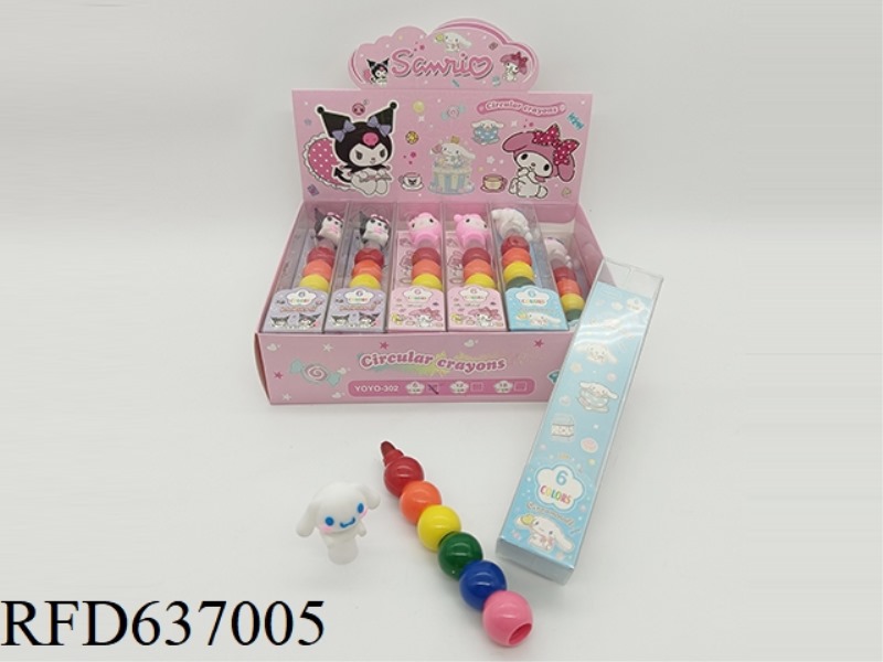6 COLOR CRAYON SANRIO /12PCS