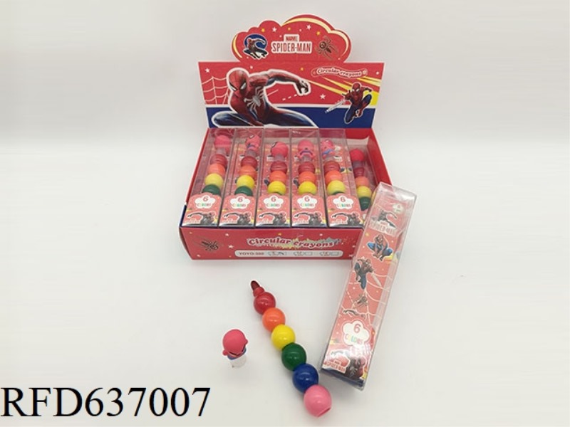 6 COLOR CRAYON SPIDER-MAN /12PCS