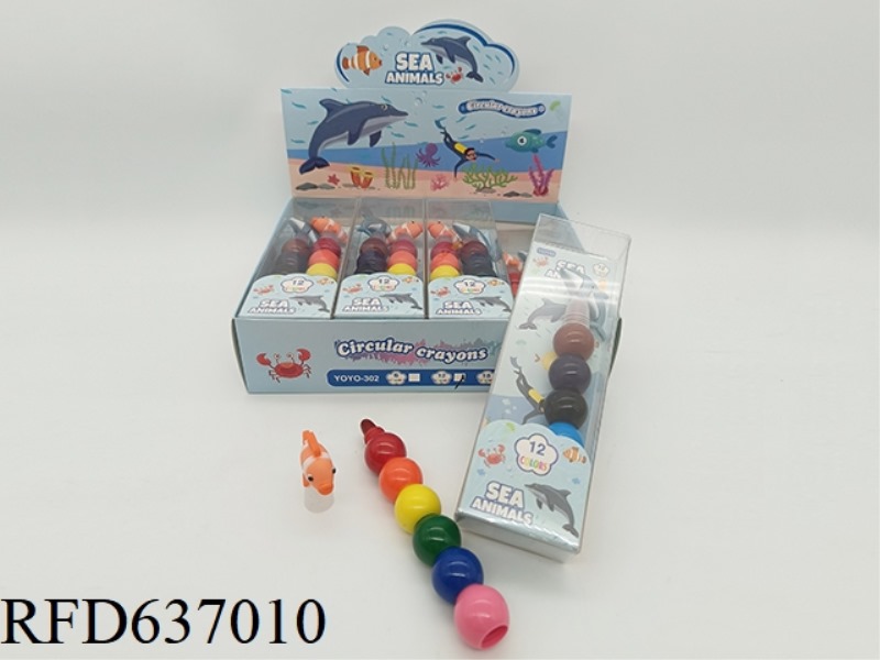 12 COLOR CRAYON OCEAN /8PCS