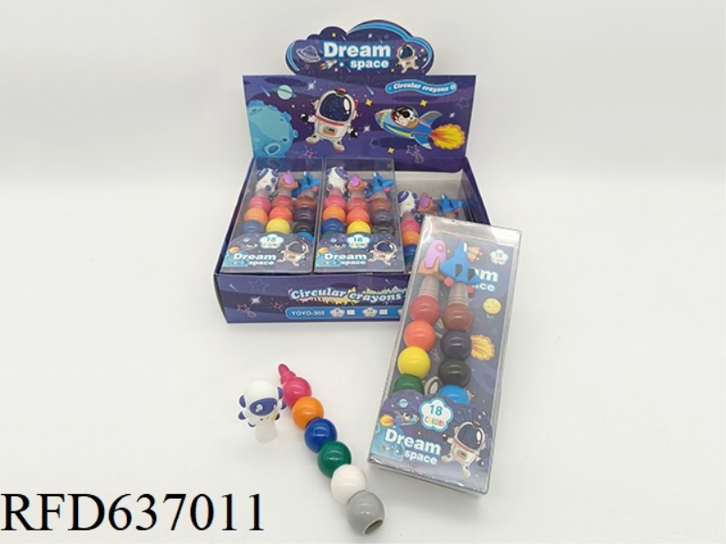 18 COLOR CRAYON SPACE /6PCS