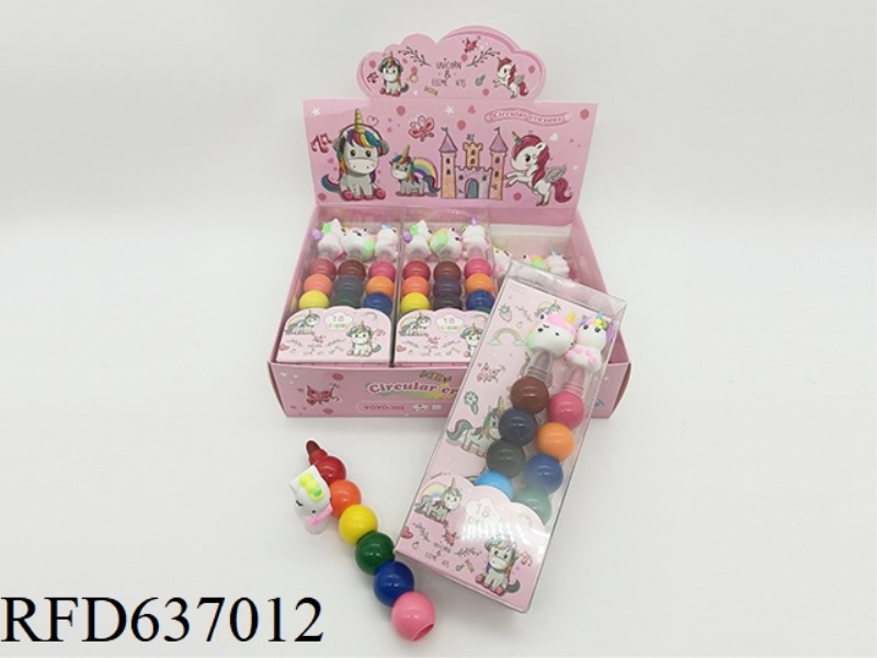 18 COLOR CRAYON UNICORN /6PCS