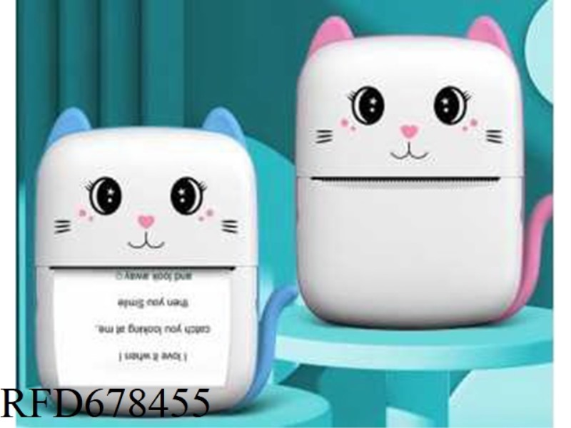 CAT MINI POCKET PRINTER USB CHARGING WITH 1 ROLL OF PRINTING PAPER
