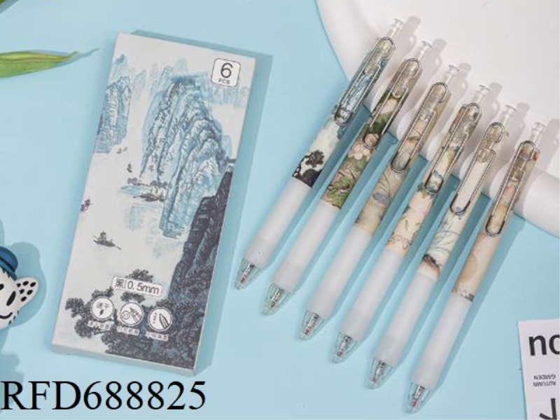HIGH LOOKS STUDENTS' NEUTRAL PEN QUICK DRYING EXAM BRUSH QUESTIONS, CHINESE STYLE LANDSCAPE