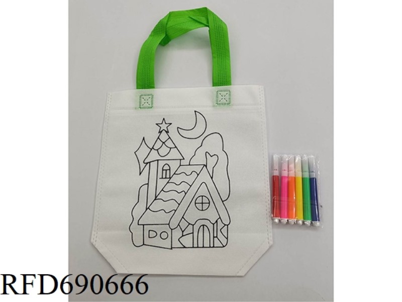DIY PAINTED NON-WOVEN FABRIC HANDBAG (MOONLIGHT CASTLE)
