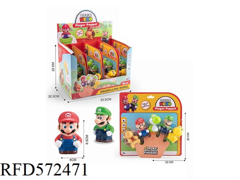 MARIO'S VINYL FINGER DOLL COMES IN FIVE PACKS OF 8PCS