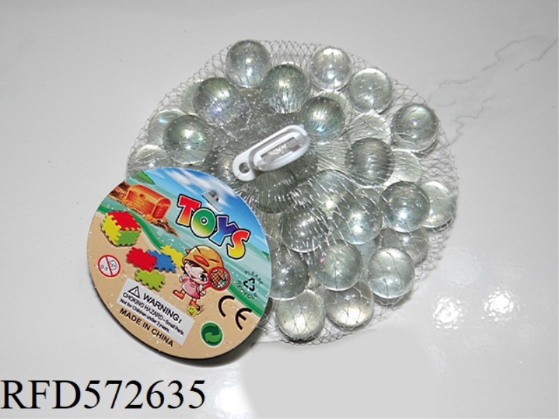 16MM COLORED WHITE GLASS BEADS