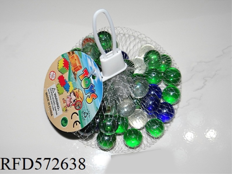 16MM COLORED GREEN BLUE WHITE GLASS BEADS