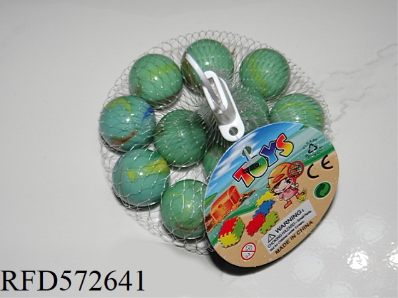25MM OPAL GREEN GLASS BEADS