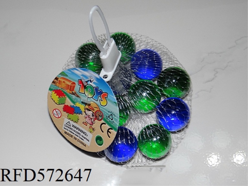 25MM COLOR GREEN COLOR BLUE GLASS BEADS