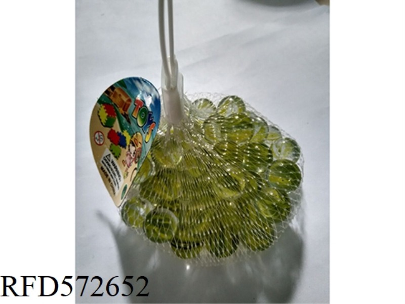 16MM WATERMELON YELLOW GLASS BEADS