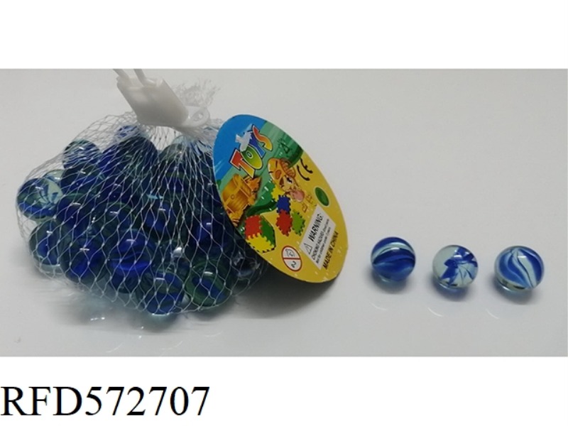 14MM EIGHT-FLOWER BLUE GLASS BEADS