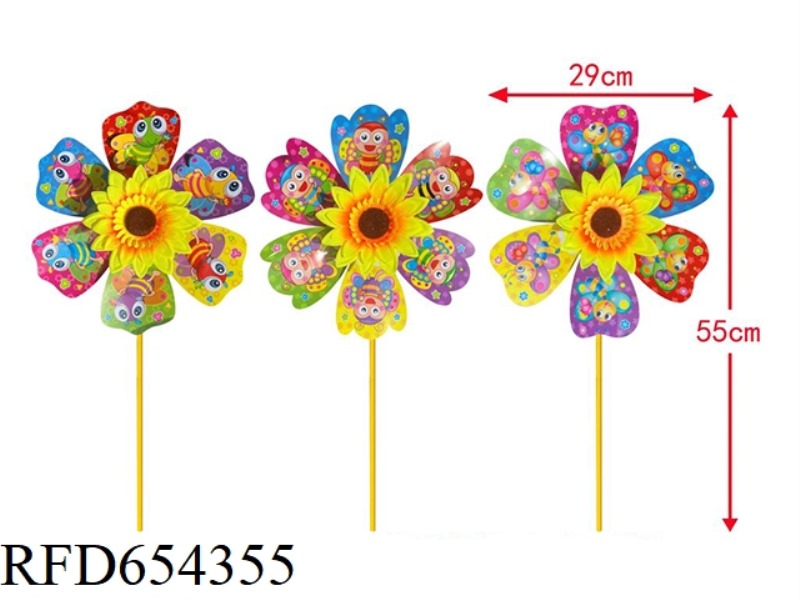 THREE-DIMENSIONAL SUNFLOWER WINDMILL