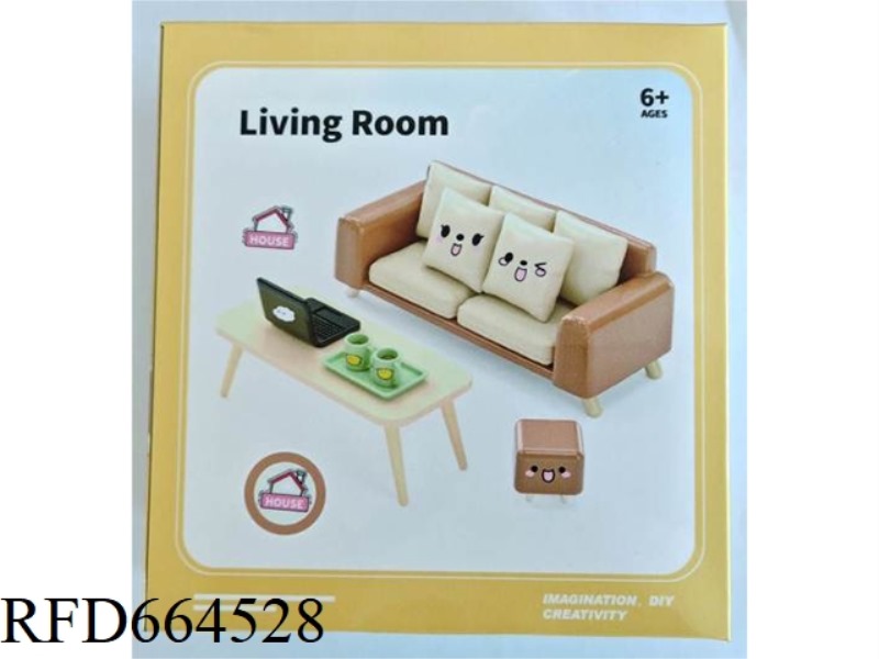 DIY MINIATURE LIVING ROOM SCENE MODEL SET