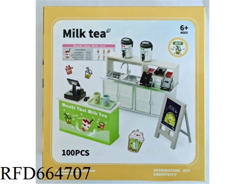 DIY MINIATURE MILK TEA SHOP SCENE MODEL SET