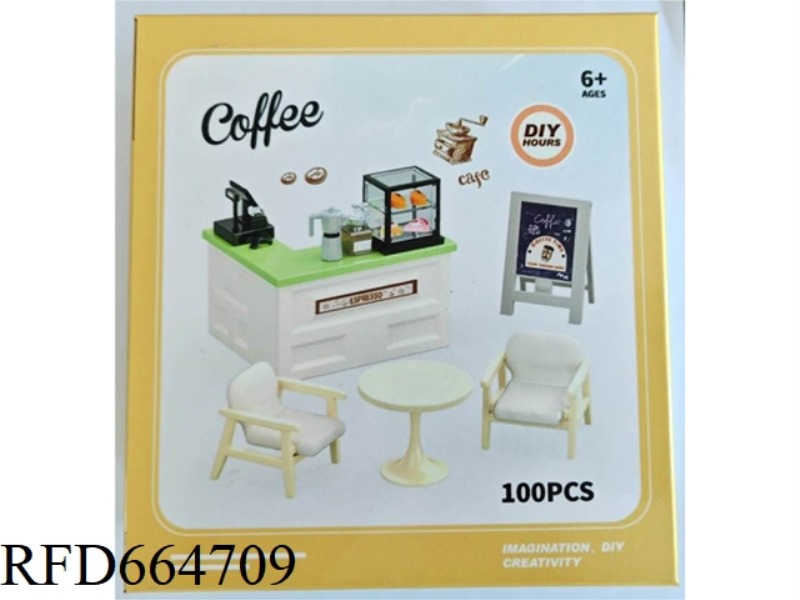 DIY MINIATURE COFFEE SHOP SCENE MODEL SET