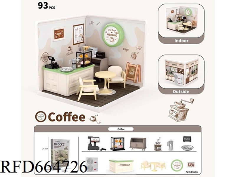 DIY SCENE ASSEMBLY AND MINIATURE WORLD MODEL MINI COFFEE SHOP