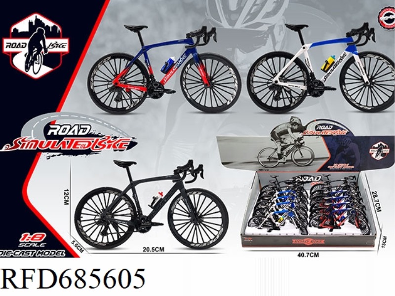 DISPLAY BOX OF 12 1:8 ALLOY ROAD BIKE MODELS
