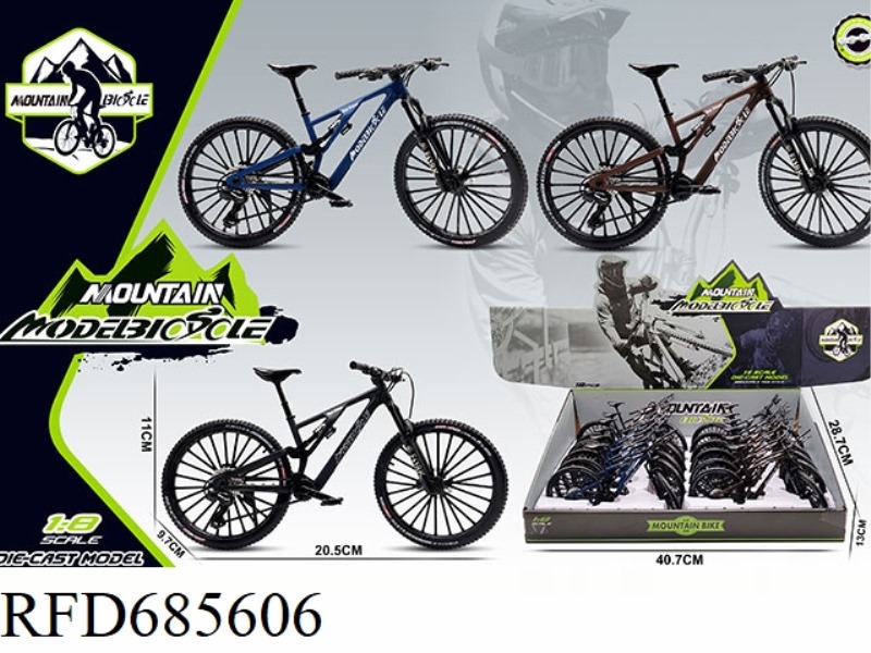 DISPLAY BOX OF 12 1:8 ALLOY MOUNTAIN BIKE MODELS