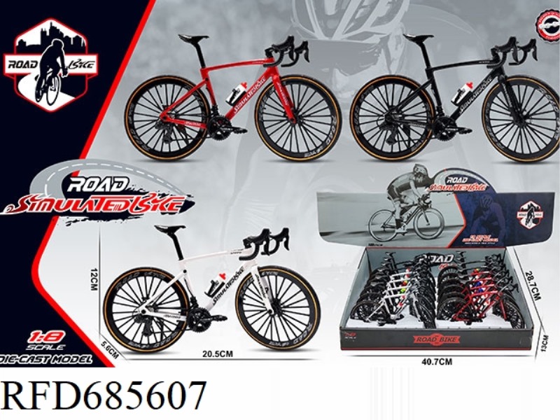 DISPLAY BOX OF 12 1:8 ALLOY ROAD BIKE MODELS