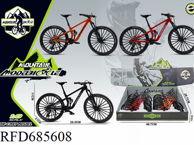 DISPLAY BOX OF 12 1:8 ALLOY MOUNTAIN BIKE MODELS