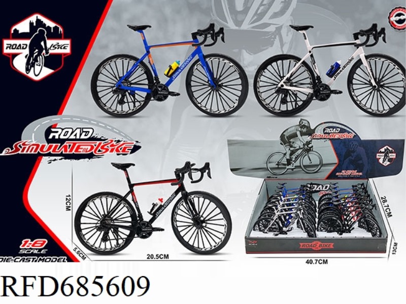 DISPLAY BOX OF 12 1:8 ALLOY ROAD BIKE MODELS
