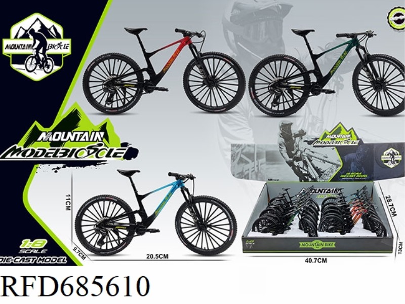 DISPLAY BOX OF 12 1:8 ALLOY MOUNTAIN BIKE MODELS