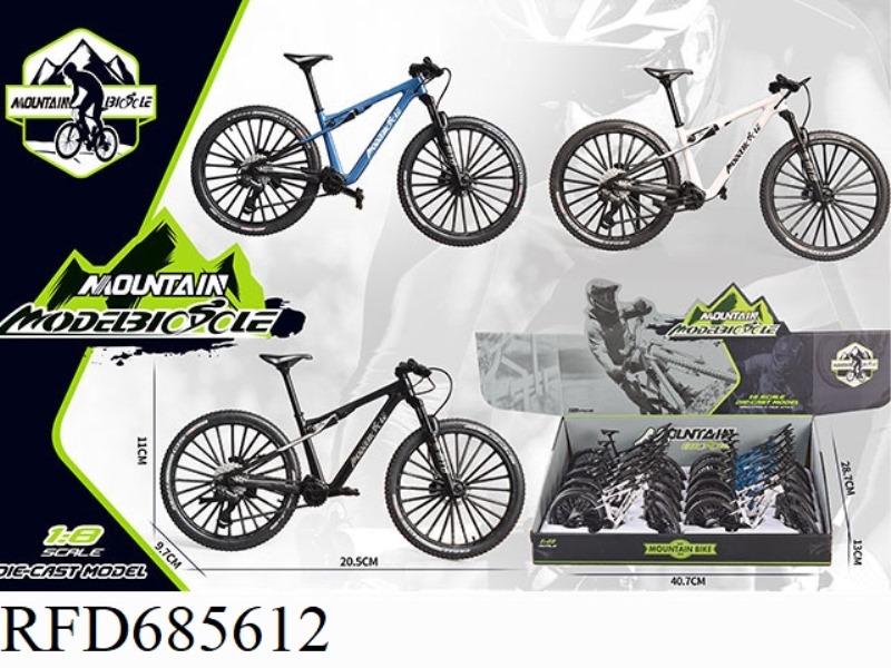 DISPLAY BOX OF 12 1:8 ALLOY MOUNTAIN BIKE MODELS