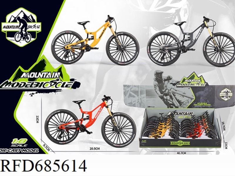 DISPLAY BOX OF 12 1:8 ALLOY MOUNTAIN BIKE MODELS