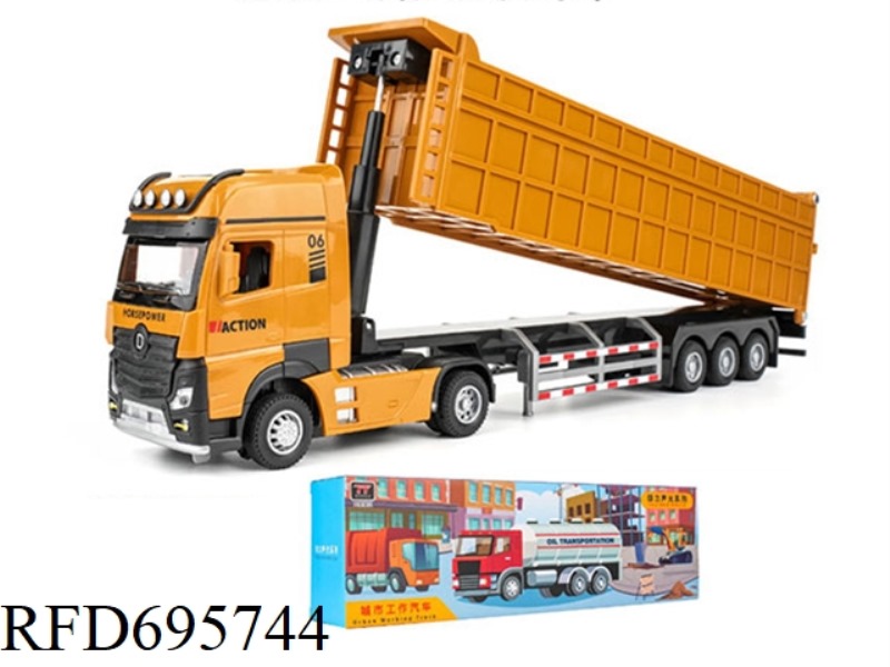EXTENDED PLASTIC TRAILER DUMP TRUCK (LIGHTING/MUSIC)