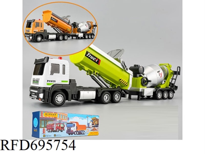 PLASTIC DUMP TRUCK WITH MIXER TRUCK (LIGHTING/MUSIC)