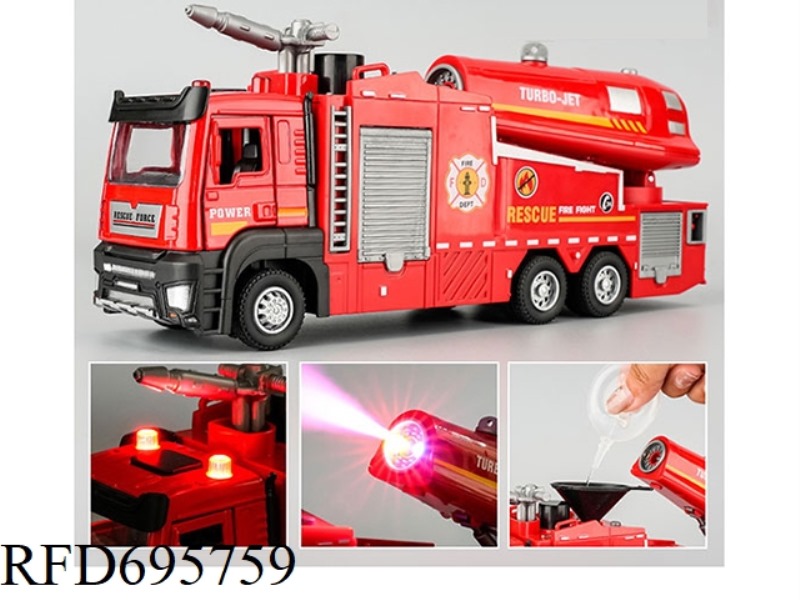 SIMULATED SPRAY/SPRINKLER FIRE TRUCK (LIGHT/MUSIC)