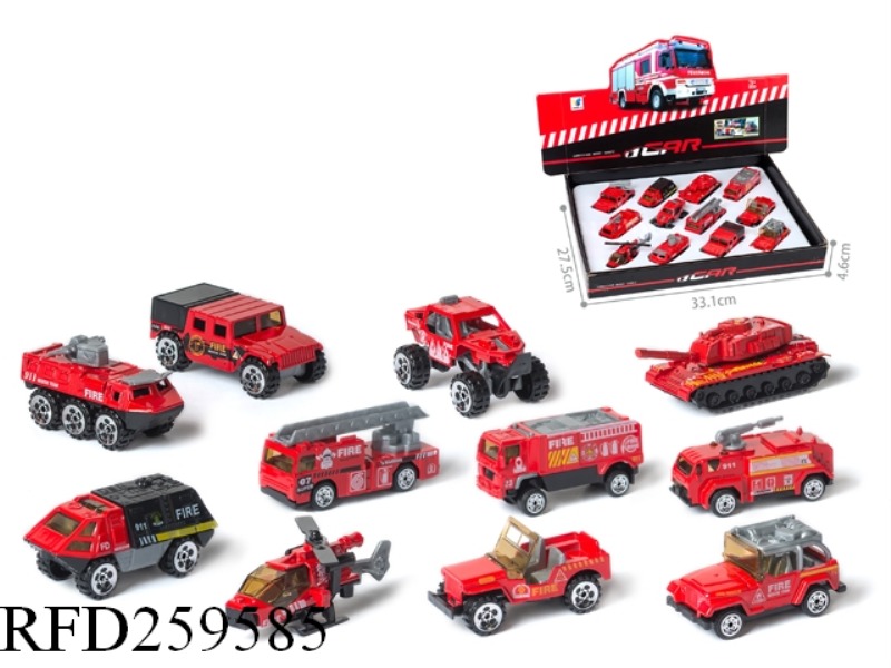 SLIDE ALLOY FIRE ENGINE(12PCS,12 ASST)