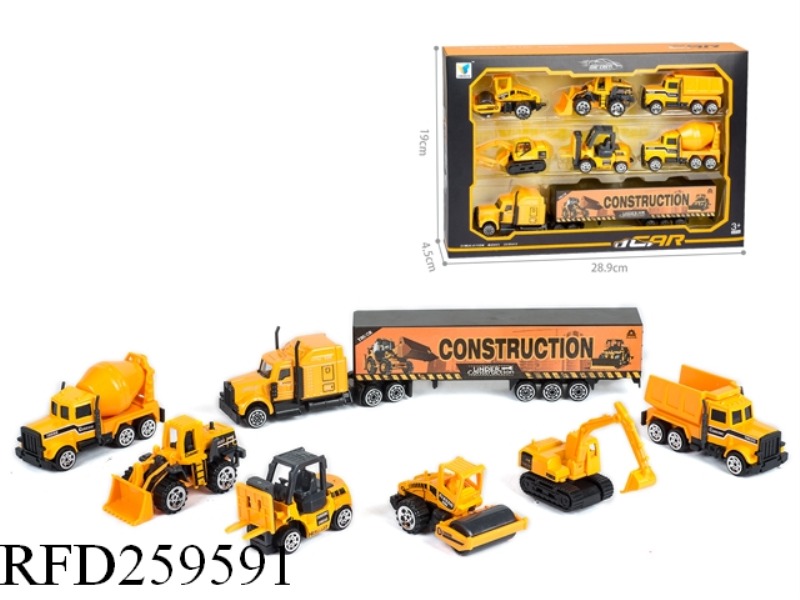 SLIDE ALLOY SHOP TRUCK(6 ASST)+CONTAINER 1PCS