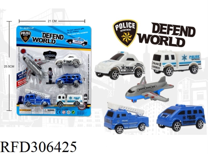 SLIDE POLICE CAR WITH SLIDE AIRLINER