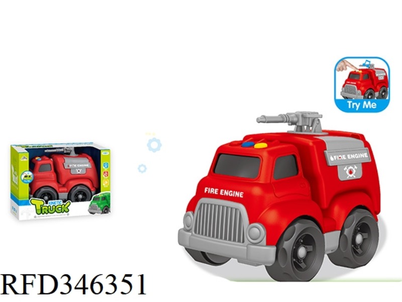 SLIDING CARTOON FIRE TRUCK (LIGHT AND MUSIC)