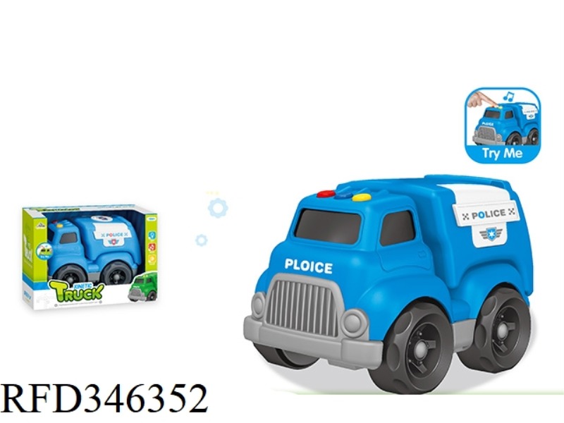 SLIDING CARTOON POLICE CAR (LIGHT MUSIC)