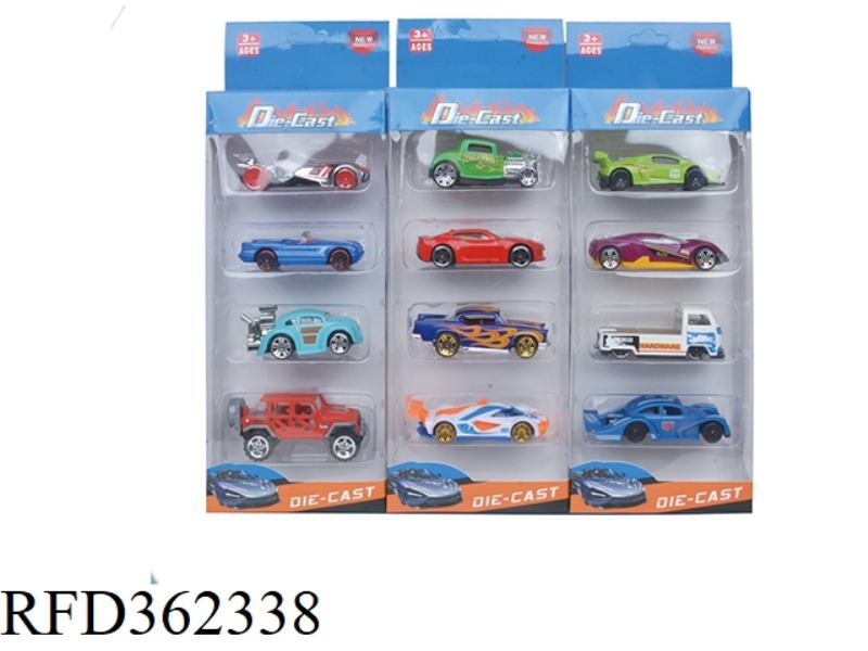 1:64 SLIDING SMALL SPORTS CAR 4 PCS 3 MIXED
